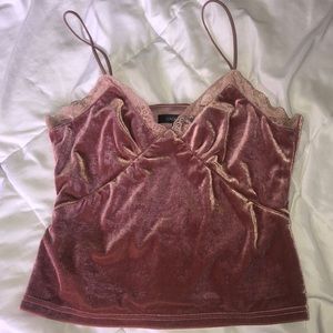 Velvet spaghetti strap